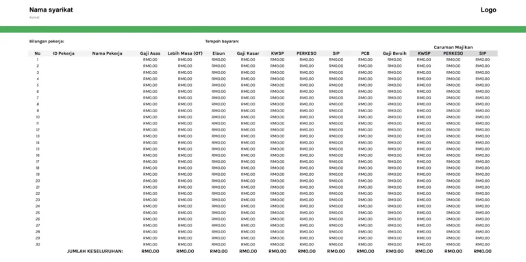 Payslip template